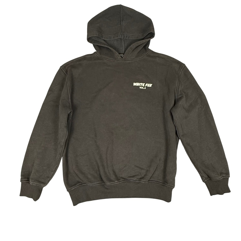 White Fox Vol 3 Hoodie Charcoal Grey Graphic Oversized Sweatshirt S/M